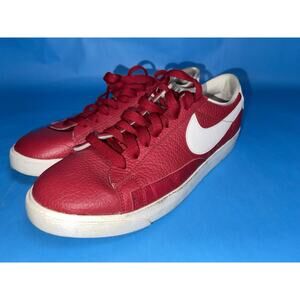Nike Blazer Premium Low 454471-601 Sneaker Womens US 8 Red Leather Casual Shoes